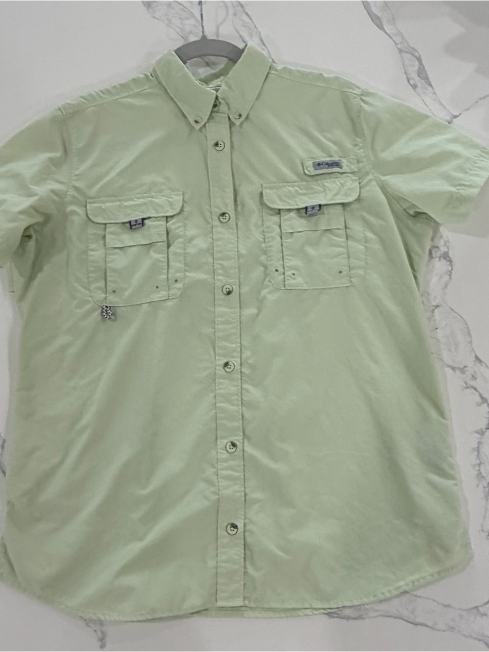 Columbia PFG Bahama II Short Sleeve Fishing Shirt Women's Large Sage Green